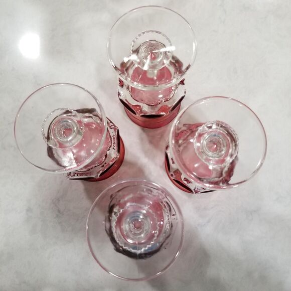 Indiana Glass Kings Crown Thumbprint water glass goblets vintage set of 4 - Picture 7 of 10